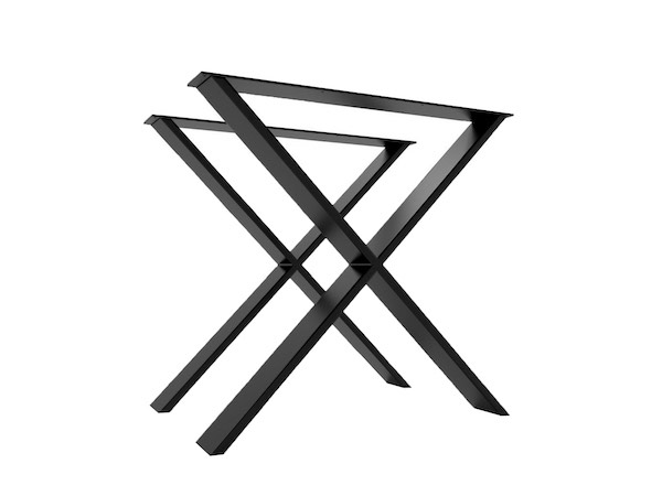 pieds de table en metal forme X 
